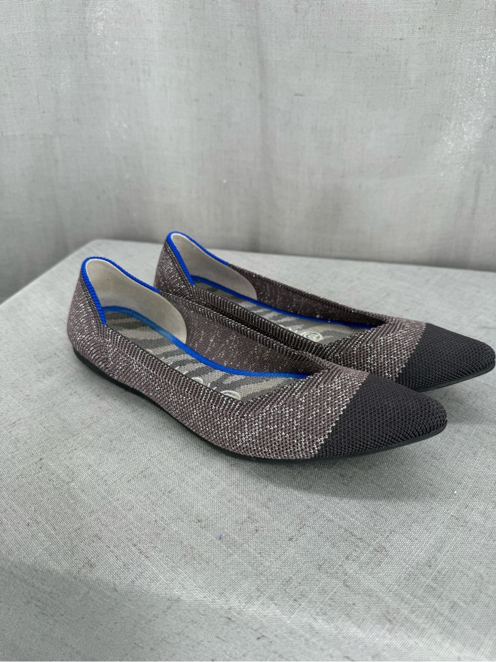 Rothy's The Point Twilight Metallic Captoe Knit Women’s Flats Size 7 Retired